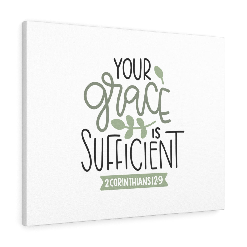 Scripture Walls Grace Is Sufficient 2 Corinthians 12:9 Bible Verse Canvas Christian Wall Art Ready to Hang Unframed-Express Your Love Gifts