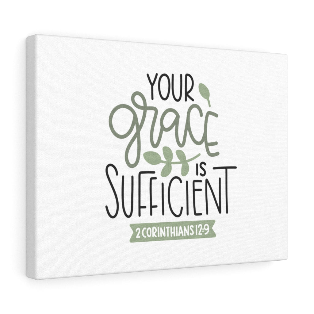 Scripture Walls Grace Is Sufficient 2 Corinthians 12:9 Bible Verse Canvas Christian Wall Art Ready to Hang Unframed-Express Your Love Gifts