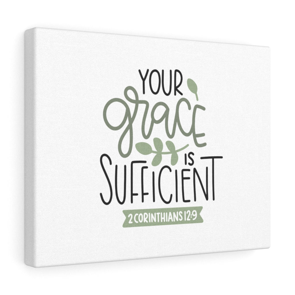 Scripture Walls Grace Is Sufficient 2 Corinthians 12:9 Bible Verse Canvas Christian Wall Art Ready to Hang Unframed-Express Your Love Gifts