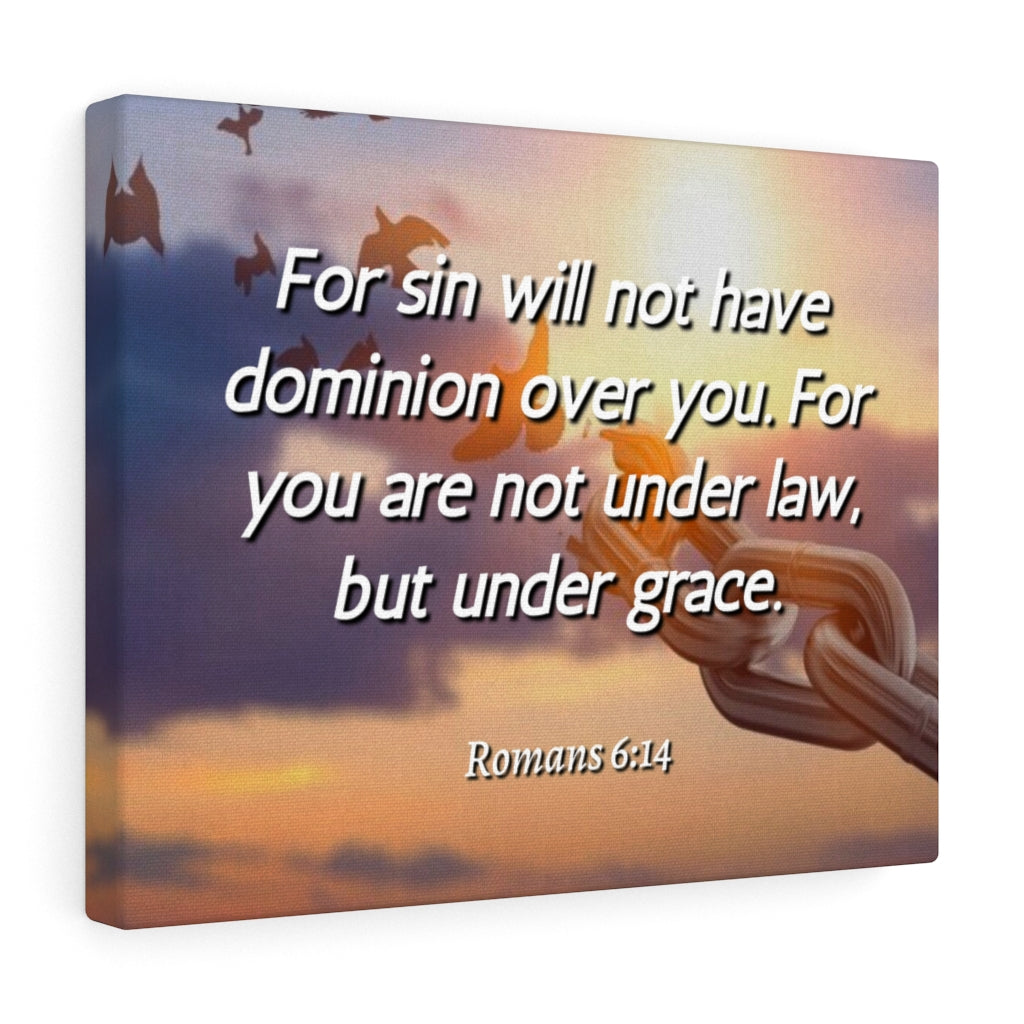 Scripture Walls Grace Romans 6:14 Bible Verse Canvas Christian Wall Art Ready to Hang Unframed-Express Your Love Gifts