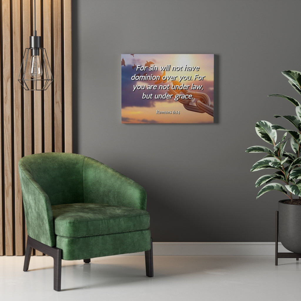 Scripture Walls Grace Romans 6:14 Bible Verse Canvas Christian Wall Art Ready to Hang Unframed-Express Your Love Gifts