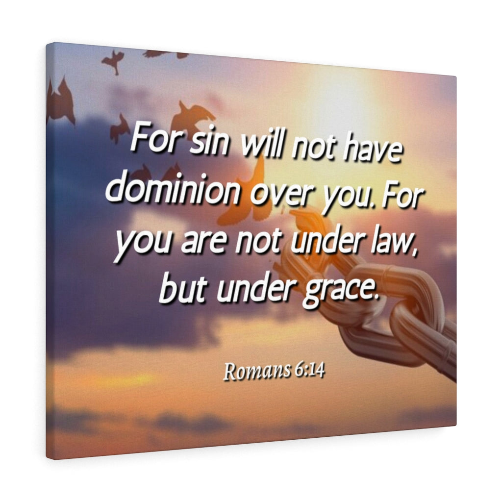 Scripture Walls Grace Romans 6:14 Bible Verse Canvas Christian Wall Art Ready to Hang Unframed-Express Your Love Gifts