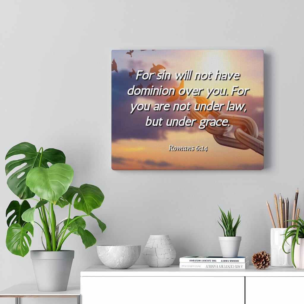 Scripture Walls Grace Romans 6:14 Bible Verse Canvas Christian Wall Art Ready to Hang Unframed-Express Your Love Gifts