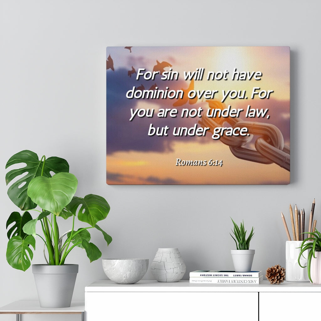 Scripture Walls Grace Romans 6:14 Bible Verse Canvas Christian Wall Art Ready to Hang Unframed-Express Your Love Gifts