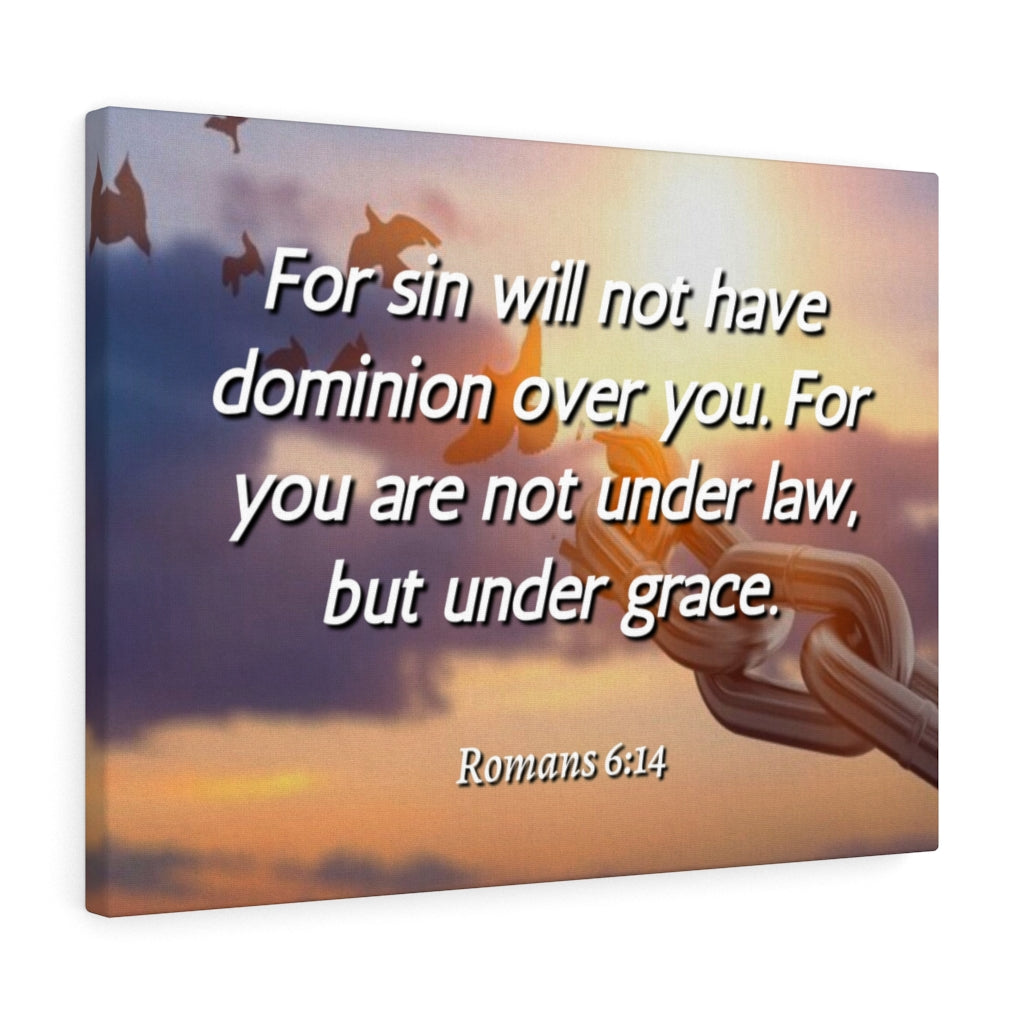 Scripture Walls Grace Romans 6:14 Bible Verse Canvas Christian Wall Art Ready to Hang Unframed-Express Your Love Gifts