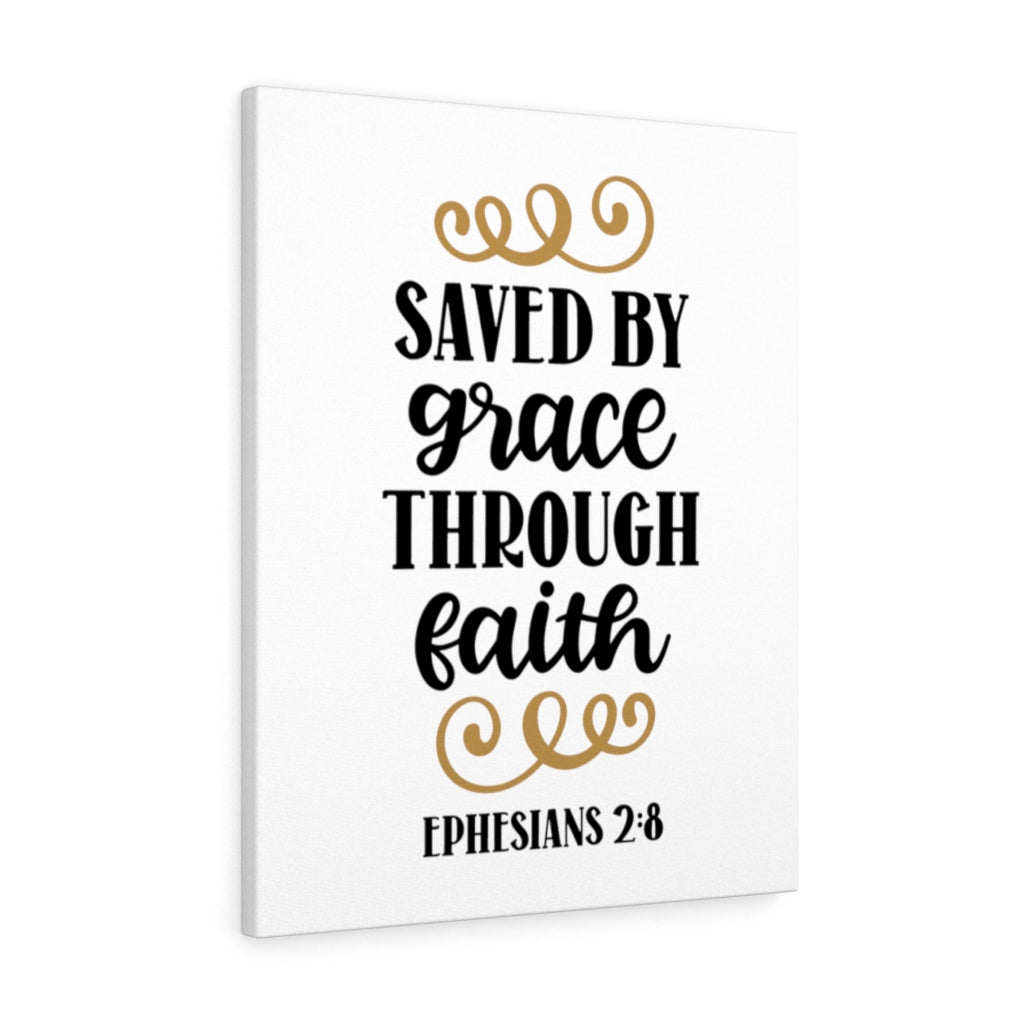 Scripture Walls Grace Through Faith Ephesians 2:8 Bible Verse Canvas Christian Wall Art Ready to Hang Unframed-Express Your Love Gifts