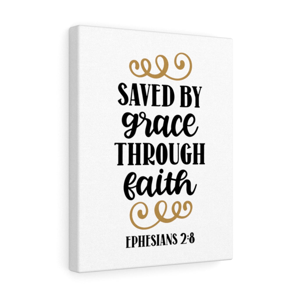 Scripture Walls Grace Through Faith Ephesians 2:8 Bible Verse Canvas Christian Wall Art Ready to Hang Unframed-Express Your Love Gifts