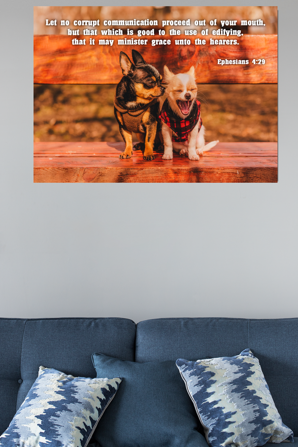Scripture Walls Grace Unto The HeArers Ephesians 4:29 Bible Verse Canvas Christian Wall Art Ready to Hang Unframed-Express Your Love Gifts