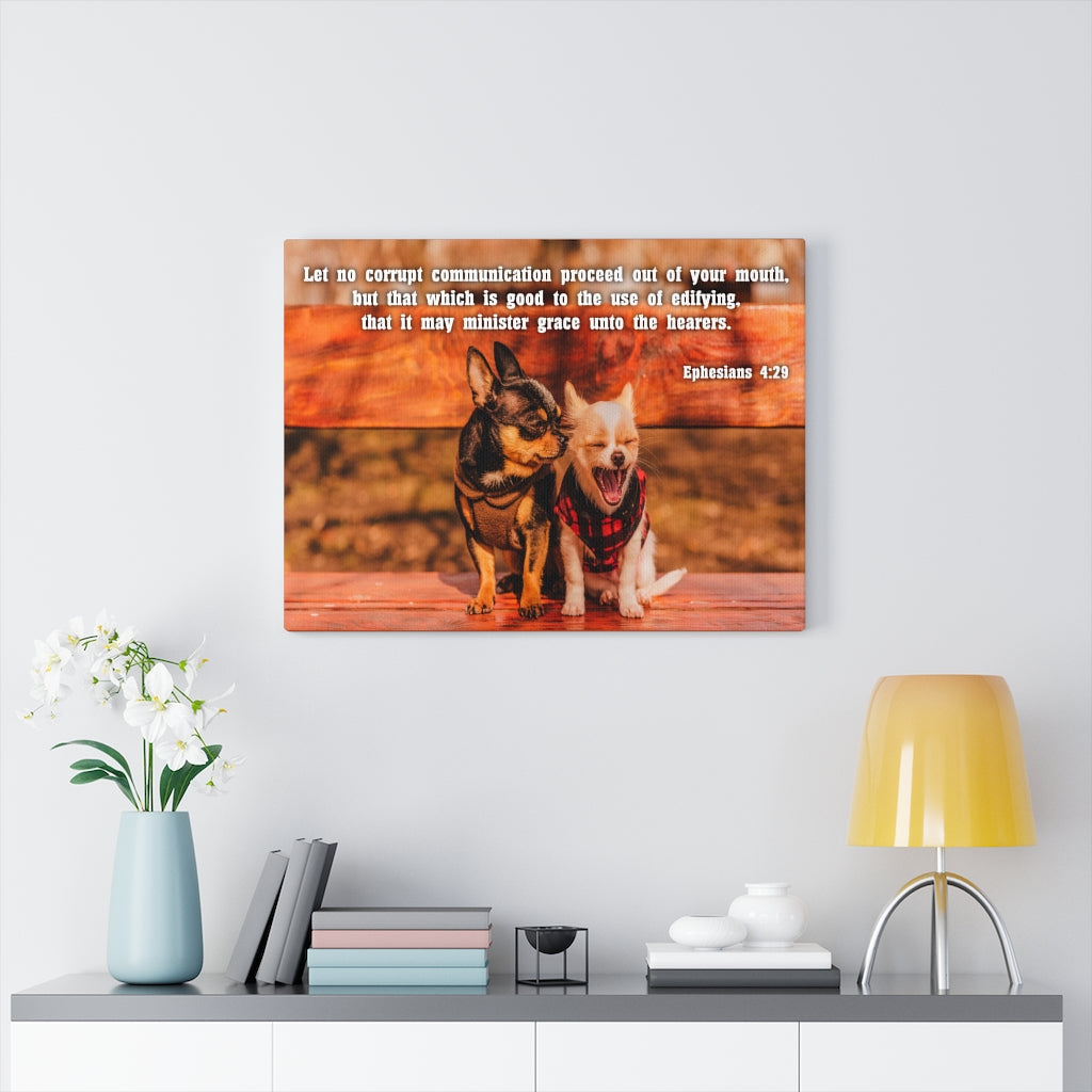 Scripture Walls Grace Unto The HeArers Ephesians 4:29 Bible Verse Canvas Christian Wall Art Ready to Hang Unframed-Express Your Love Gifts