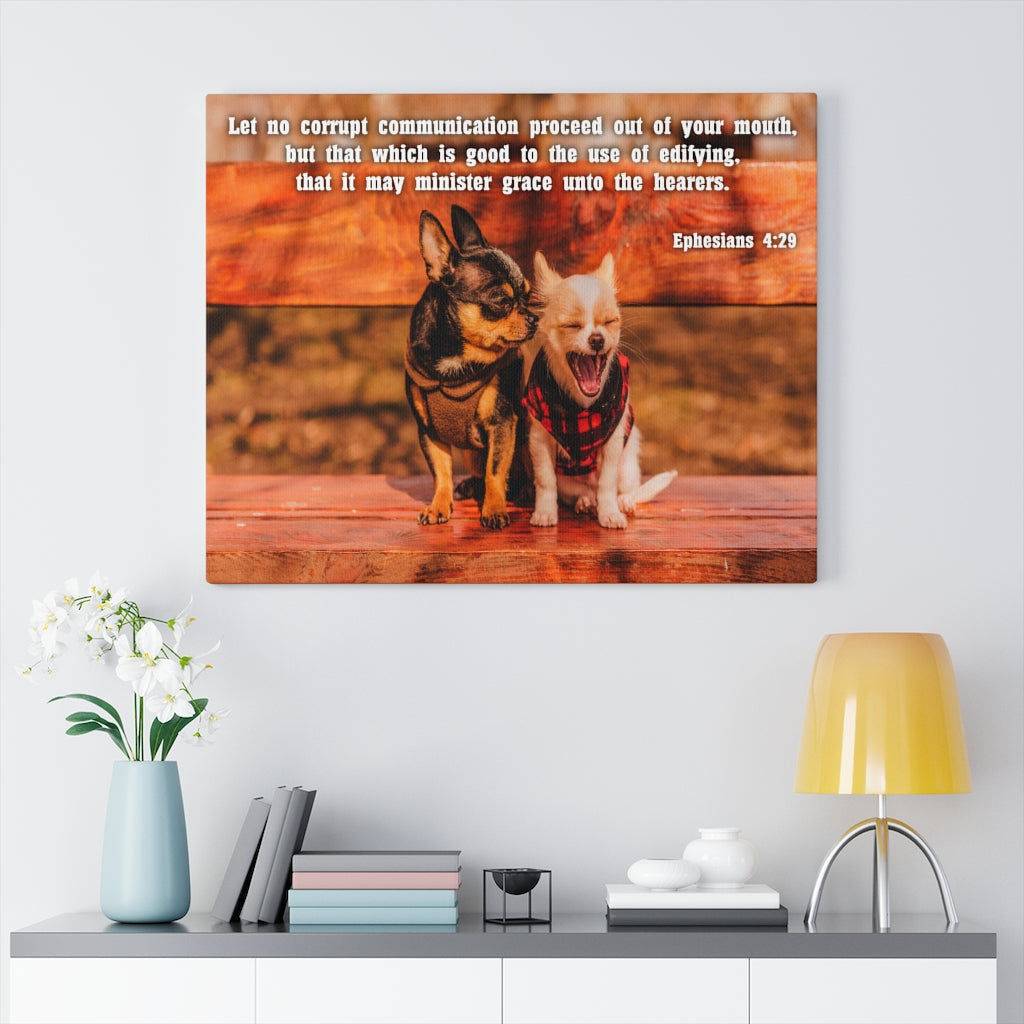 Scripture Walls Grace Unto The HeArers Ephesians 4:29 Bible Verse Canvas Christian Wall Art Ready to Hang Unframed-Express Your Love Gifts