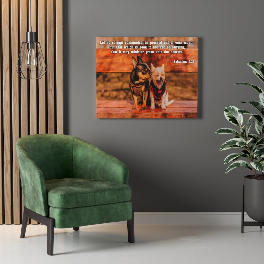 Scripture Walls Grace Unto The HeArers Ephesians 4:29 Bible Verse Canvas Christian Wall Art Ready to Hang Unframed-Express Your Love Gifts