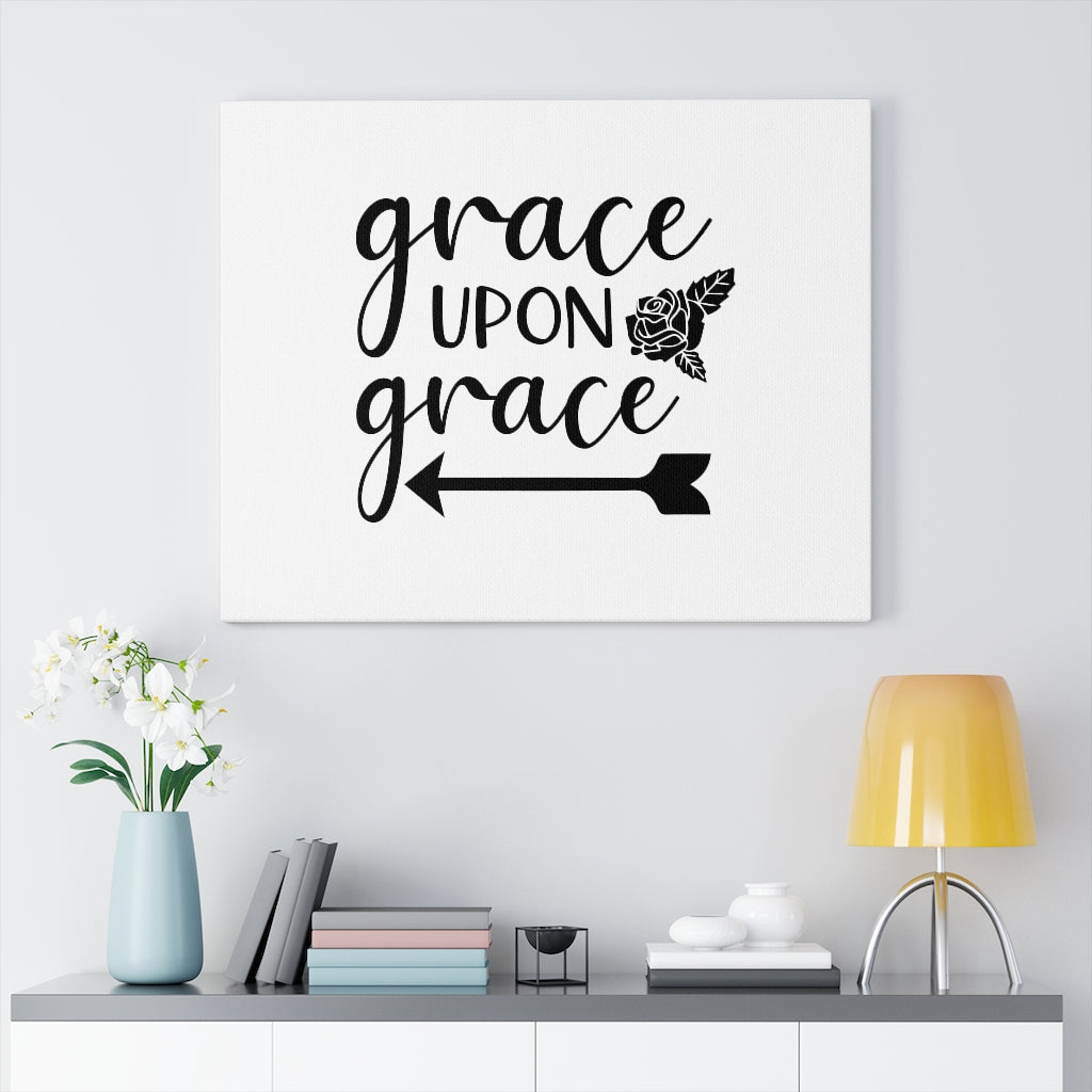 Scripture Walls Grace Upon Grace Arrow Bible Verse Canvas Christian Wall Art Ready to Hang Unframed-Express Your Love Gifts