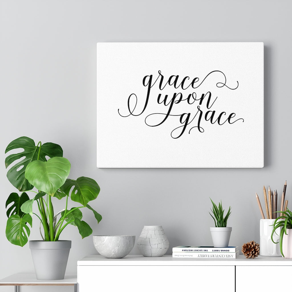 Scripture Walls Grace Upon Grace Bible Verse Canvas Christian Wall Art Ready to Hang Unframed-Express Your Love Gifts