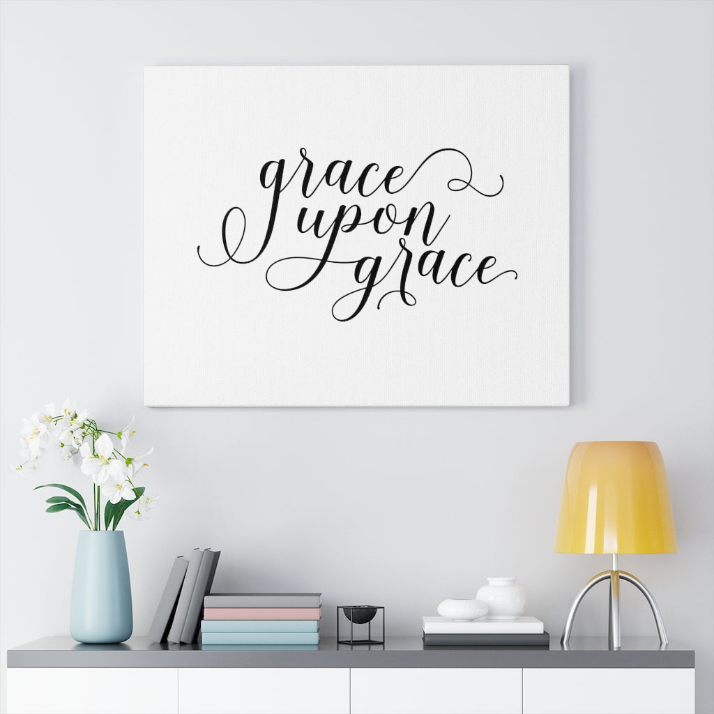 Scripture Walls Grace Upon Grace Bible Verse Canvas Christian Wall Art Ready to Hang Unframed-Express Your Love Gifts