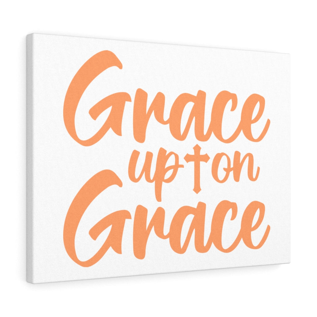 Scripture Walls Grace Upon Grace Cross Bible Verse Canvas Christian Wall Art Ready to Hang Unframed-Express Your Love Gifts