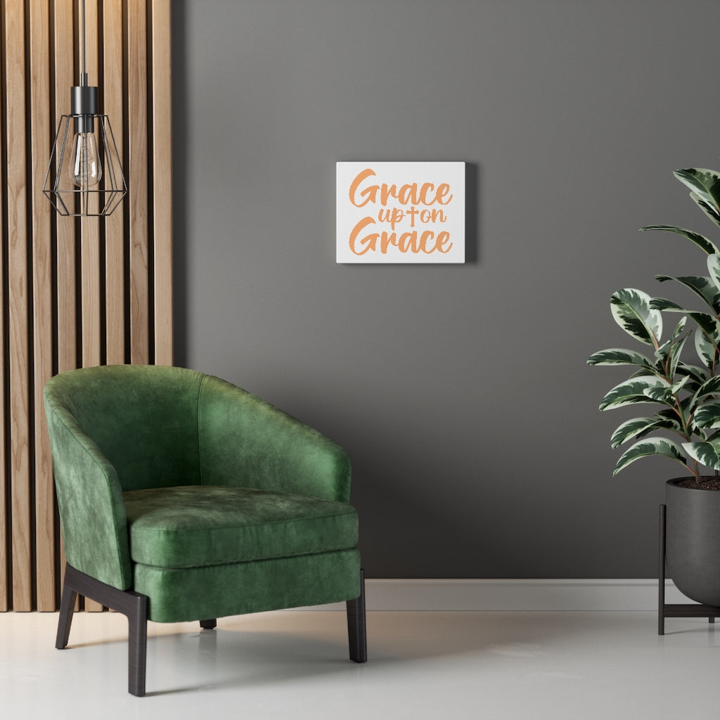Scripture Walls Grace Upon Grace Cross Bible Verse Canvas Christian Wall Art Ready to Hang Unframed-Express Your Love Gifts