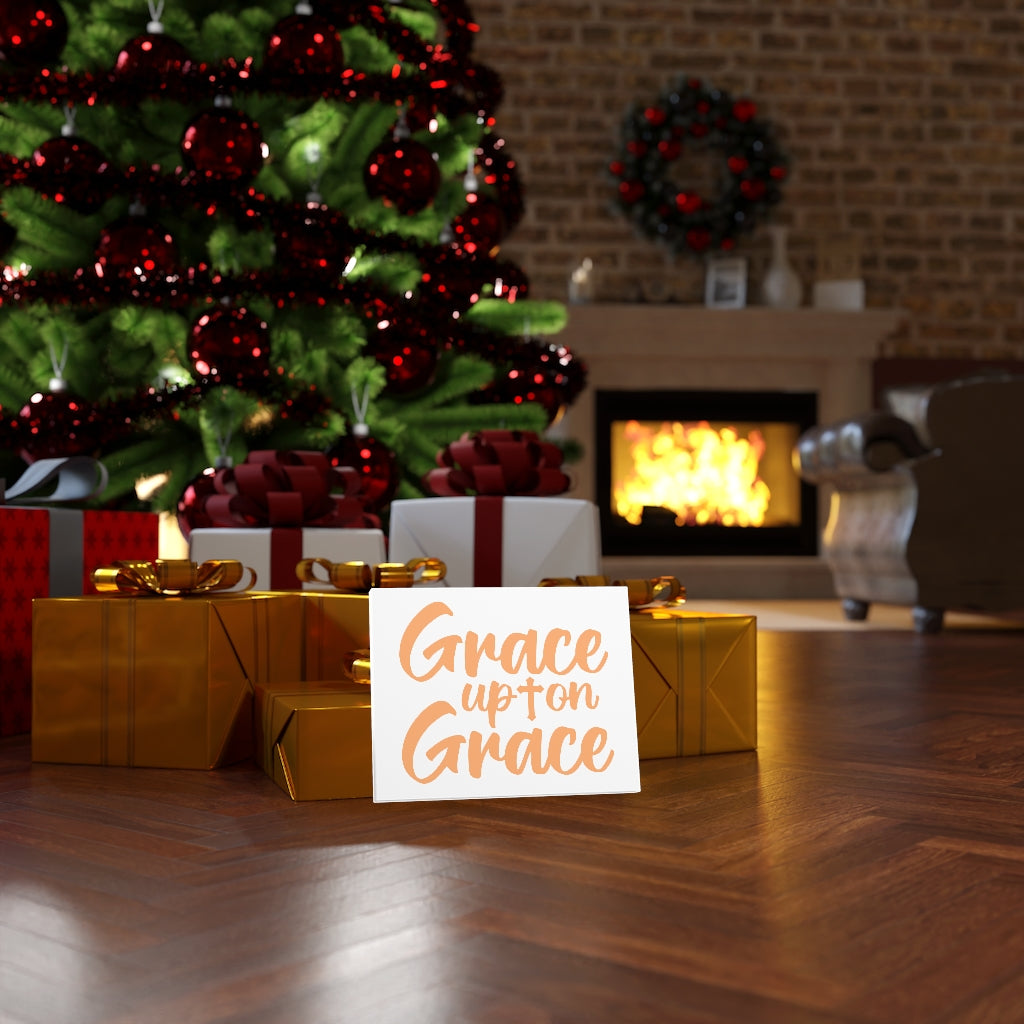 Scripture Walls Grace Upon Grace Cross Bible Verse Canvas Christian Wall Art Ready to Hang Unframed-Express Your Love Gifts