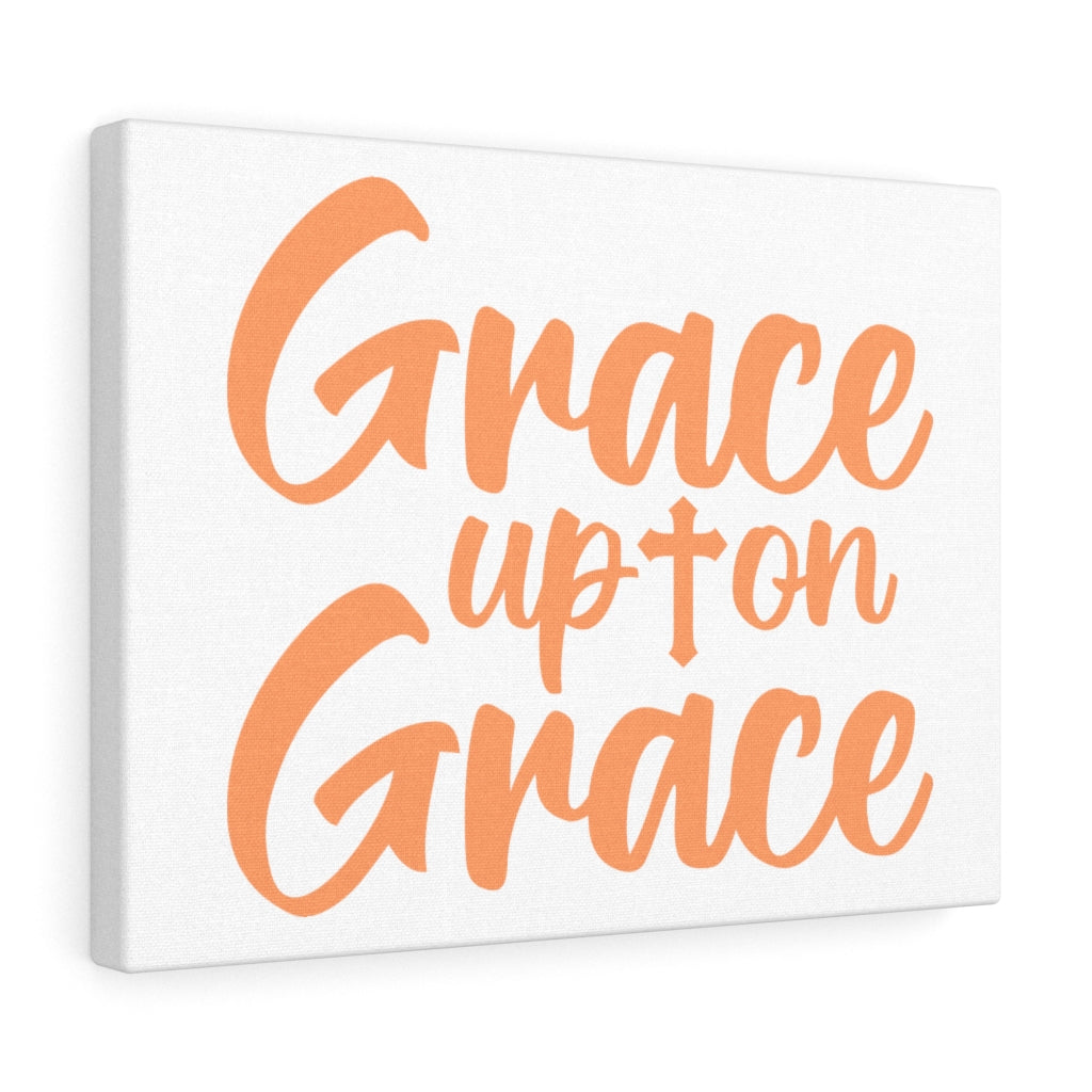 Scripture Walls Grace Upon Grace Cross Bible Verse Canvas Christian Wall Art Ready to Hang Unframed-Express Your Love Gifts