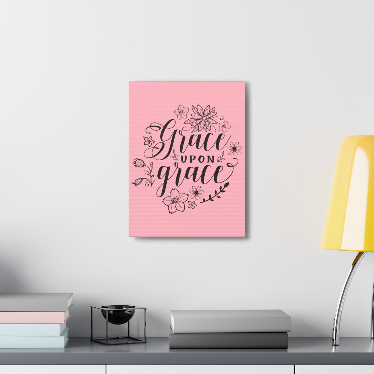 Scripture Walls Grace Upon Grace John 1:16 Pink Christian Wall Art Print Ready to Hang Unframed-Express Your Love Gifts