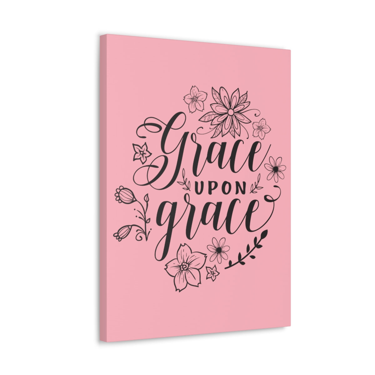 Scripture Walls Grace Upon Grace John 1:16 Pink Christian Wall Art Print Ready to Hang Unframed-Express Your Love Gifts