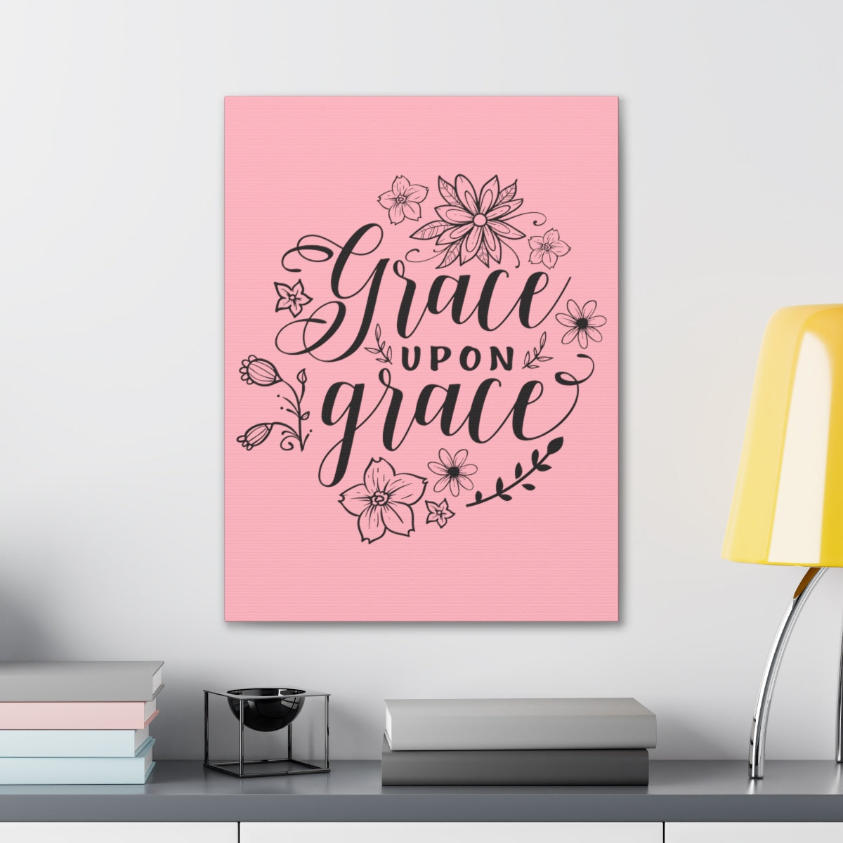 Scripture Walls Grace Upon Grace John 1:16 Pink Christian Wall Art Print Ready to Hang Unframed-Express Your Love Gifts