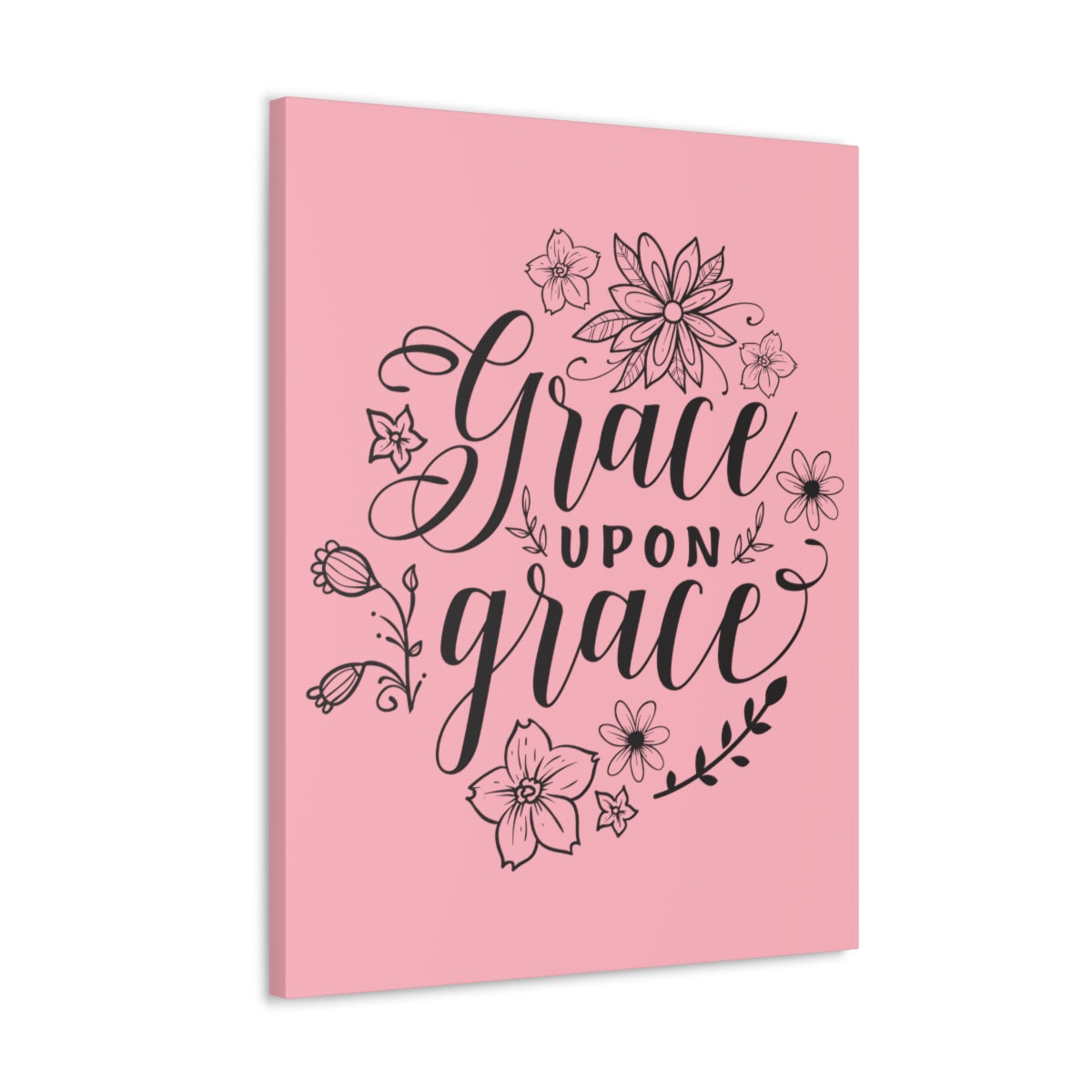 Scripture Walls Grace Upon Grace John 1:16 Pink Christian Wall Art Print Ready to Hang Unframed-Express Your Love Gifts