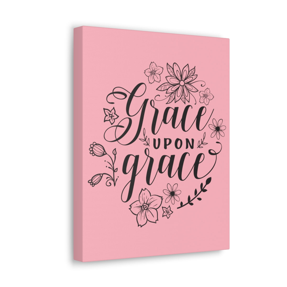 Scripture Walls Grace Upon Grace John 1:16 Pink Christian Wall Art Print Ready to Hang Unframed-Express Your Love Gifts