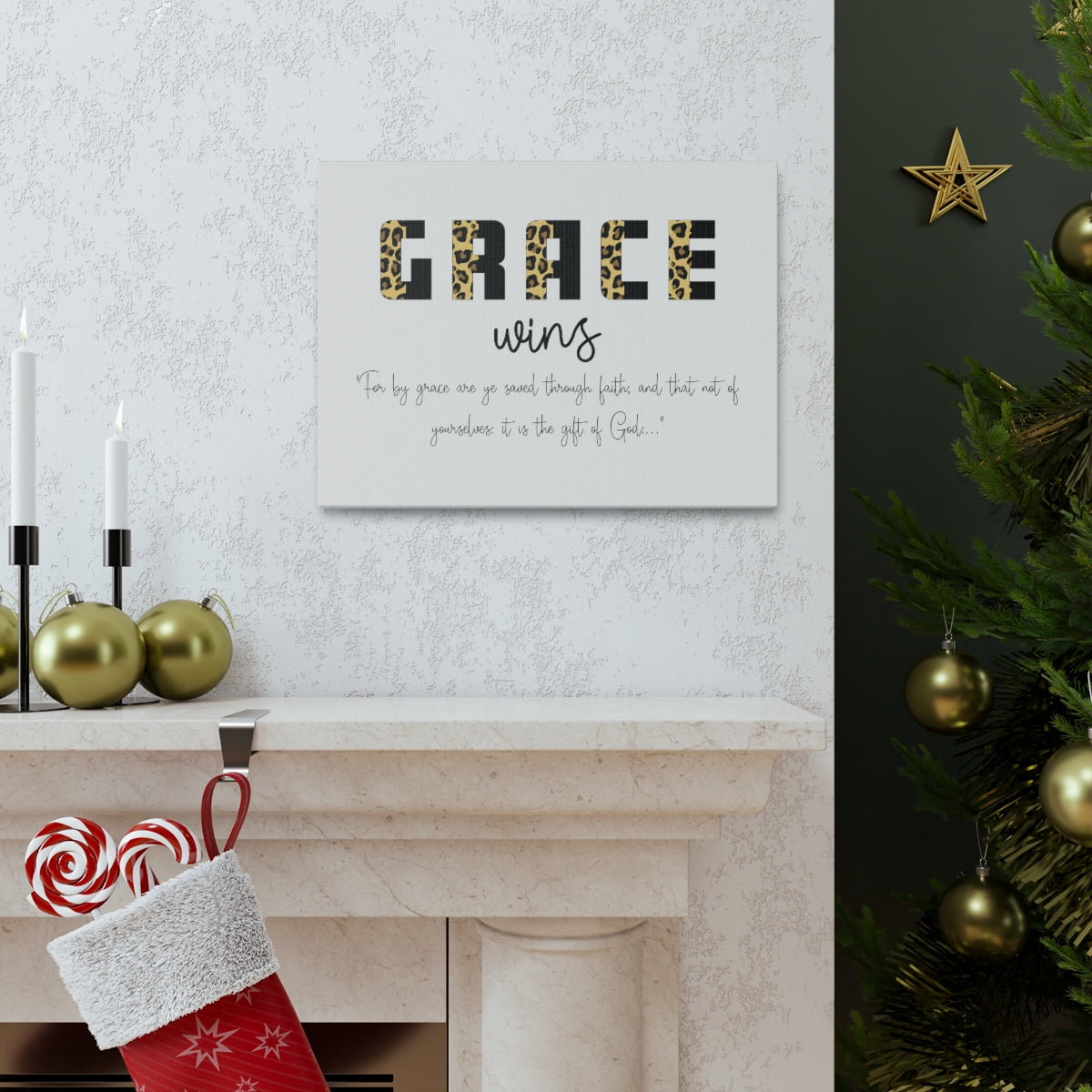 Scripture Walls Grace Wins Cougar 1 Peter 5:10 Bible Canvas Christian Wall Art Ready to Hang Unframed-Express Your Love Gifts