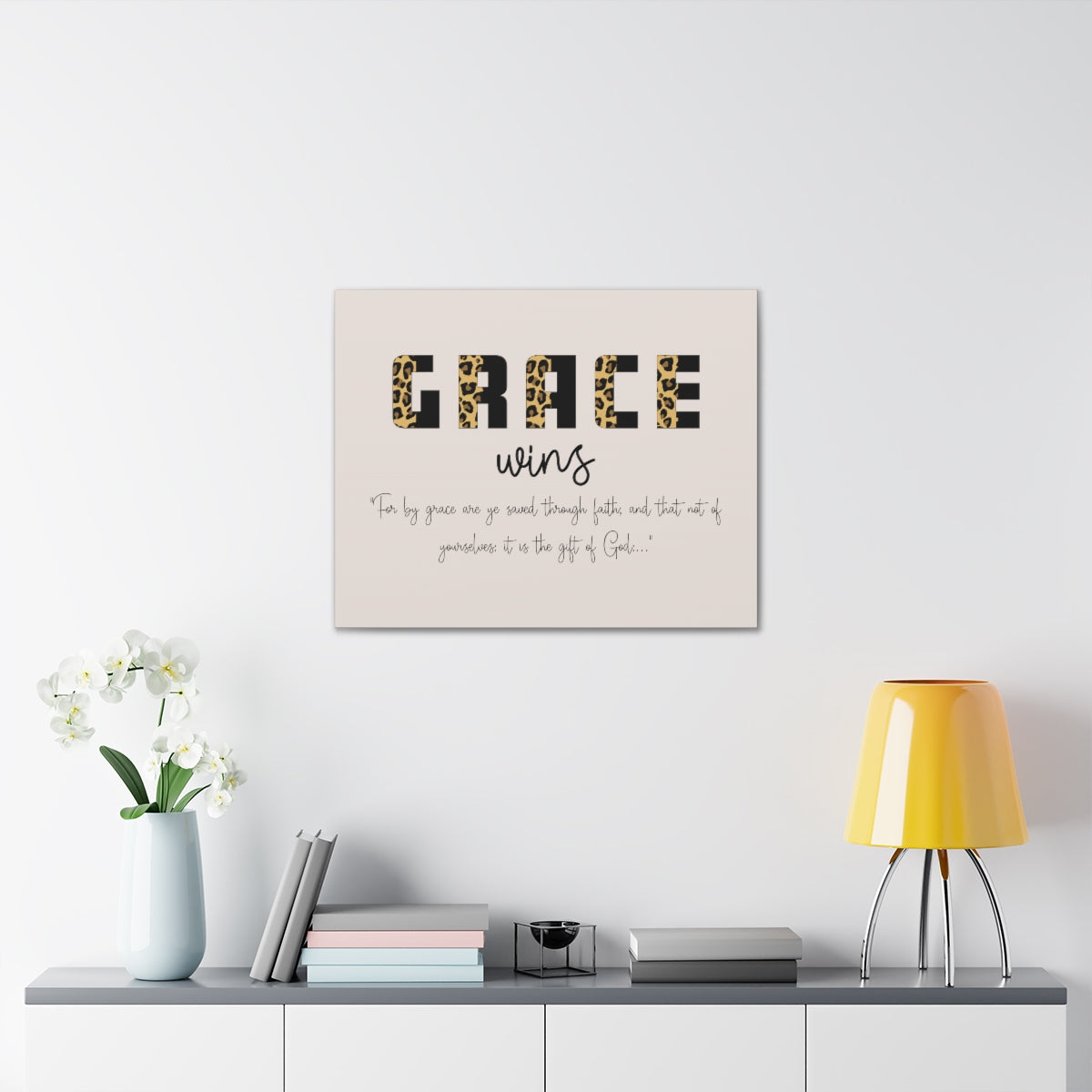 Scripture Walls Grace Wins Cougar 1 Peter 5:10 Bible Canvas Christian Wall Art Ready to Hang Unframed-Express Your Love Gifts