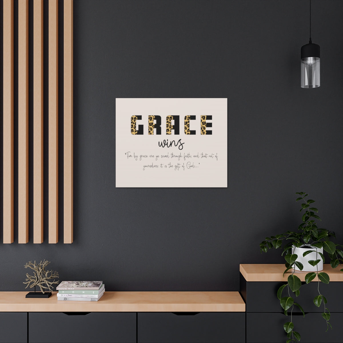 Scripture Walls Grace Wins Cougar 1 Peter 5:10 Bible Canvas Christian Wall Art Ready to Hang Unframed-Express Your Love Gifts