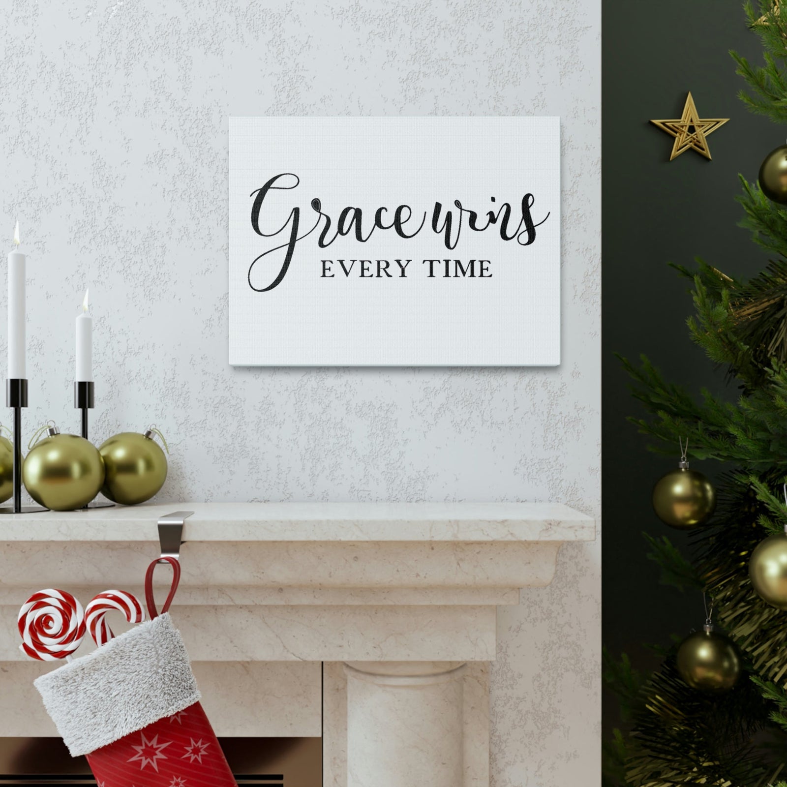 Scripture Walls Grace Wins Every Time 2 Timothy 1:9 Christian Wall Art Print Ready to Hang Unframed-Express Your Love Gifts