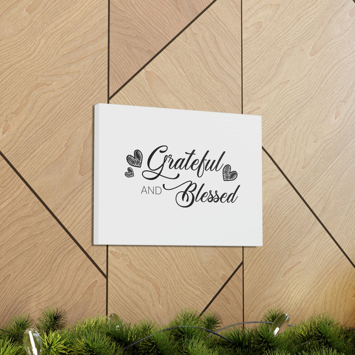 Scripture Walls Grateful And Blessed Hebrews 12:28 Three Hearts Christian Wall Art Bible Verse Print Ready to Hang Unframed-Express Your Love Gifts