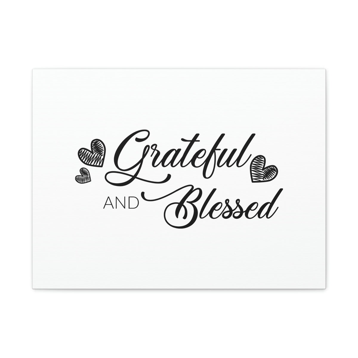 Scripture Walls Grateful And Blessed Hebrews 12:28 Three Hearts Christian Wall Art Bible Verse Print Ready to Hang Unframed-Express Your Love Gifts