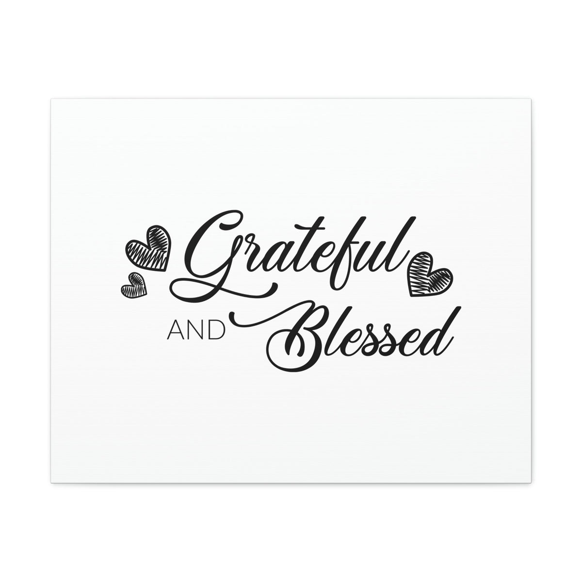 Scripture Walls Grateful And Blessed Hebrews 12:28 Three Hearts Christian Wall Art Bible Verse Print Ready to Hang Unframed-Express Your Love Gifts