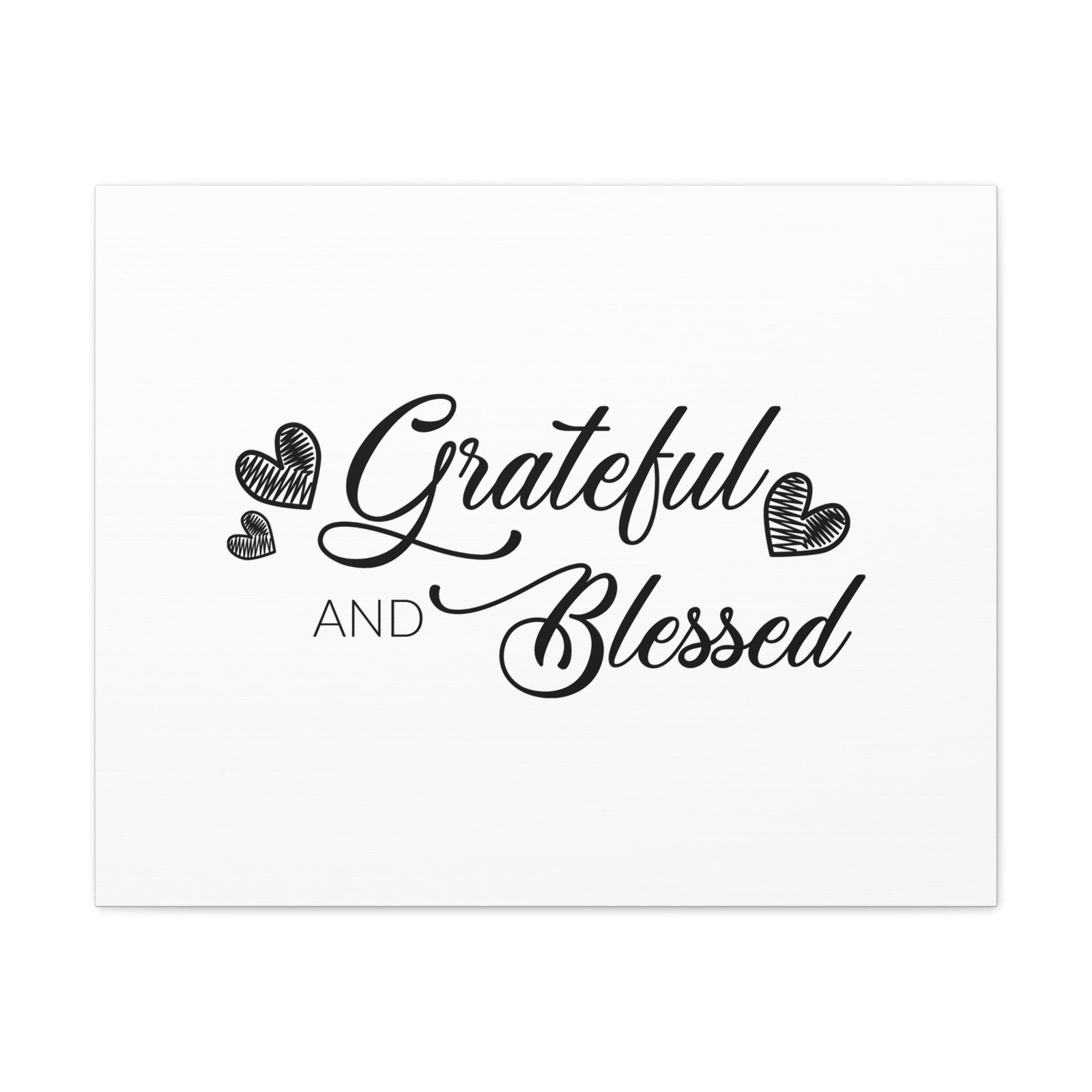 Scripture Walls Grateful And Blessed Hebrews 12:28 Three Hearts Christian Wall Art Bible Verse Print Ready to Hang Unframed-Express Your Love Gifts