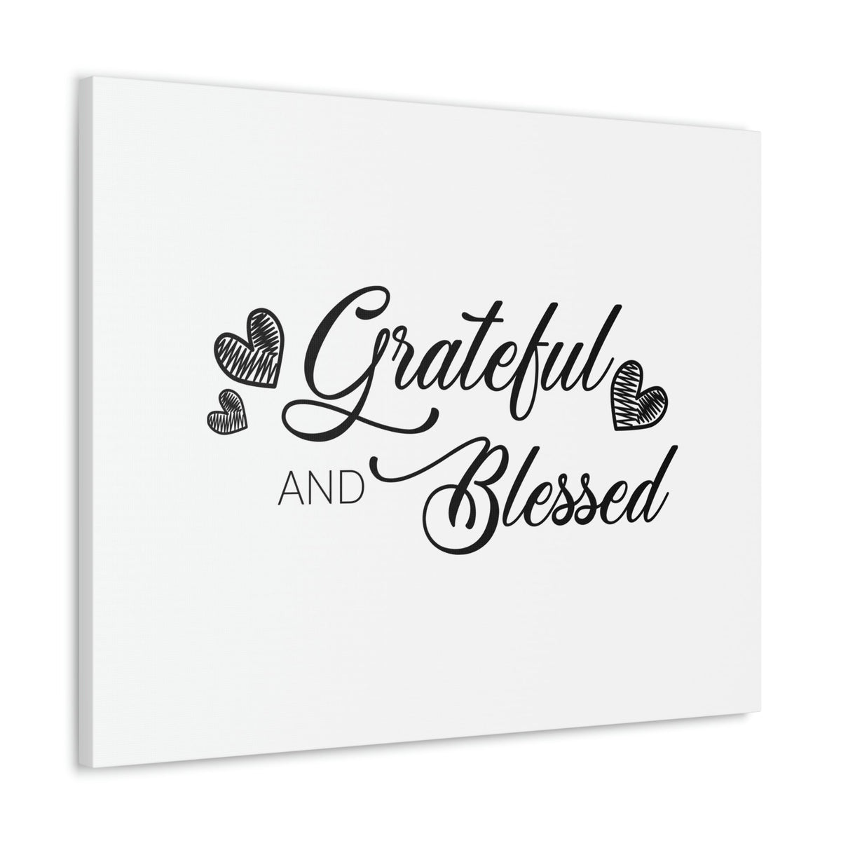 Scripture Walls Grateful And Blessed Hebrews 12:28 Three Hearts Christian Wall Art Bible Verse Print Ready to Hang Unframed-Express Your Love Gifts