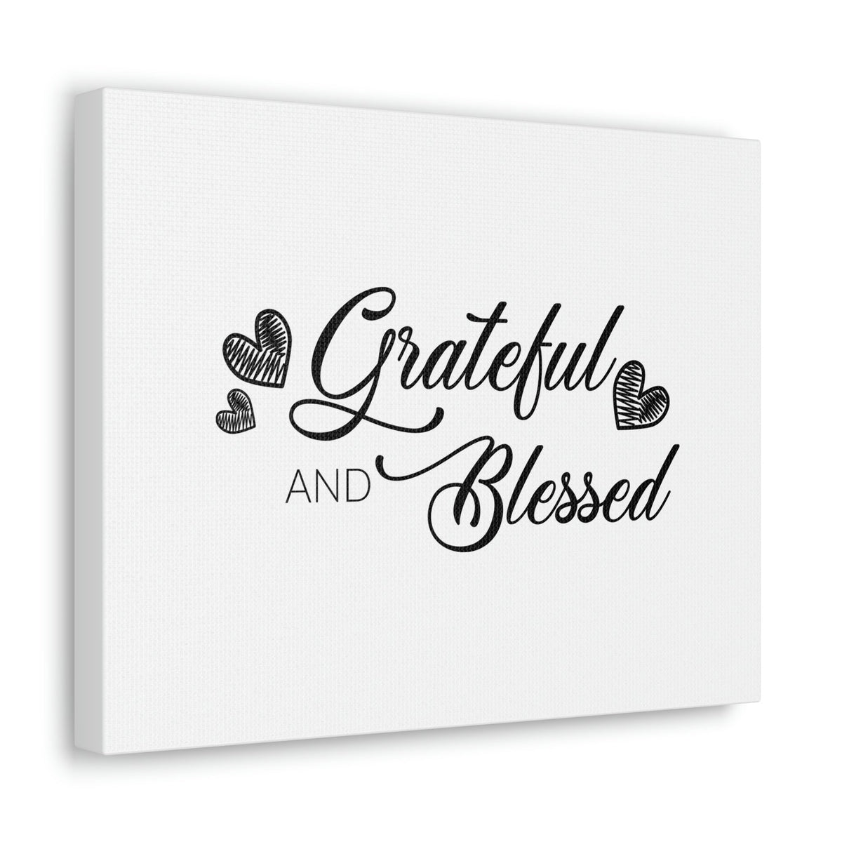 Scripture Walls Grateful And Blessed Hebrews 12:28 Three Hearts Christian Wall Art Bible Verse Print Ready to Hang Unframed-Express Your Love Gifts