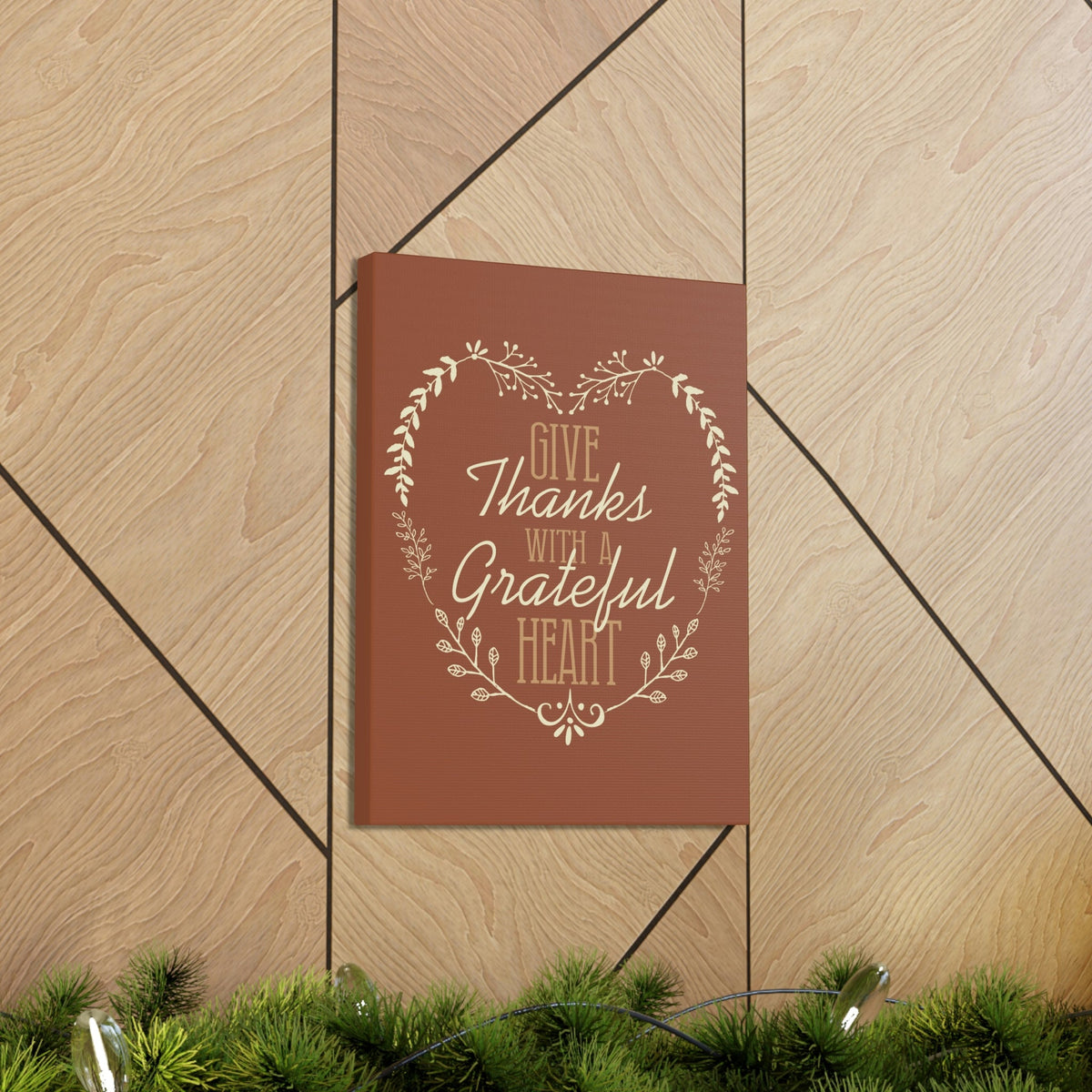 Scripture Walls Grateful Heart 1 Thessalonians 5:18 Red Brown Christian Wall Art Bible Verse Print Ready to Hang Unframed-Express Your Love Gifts