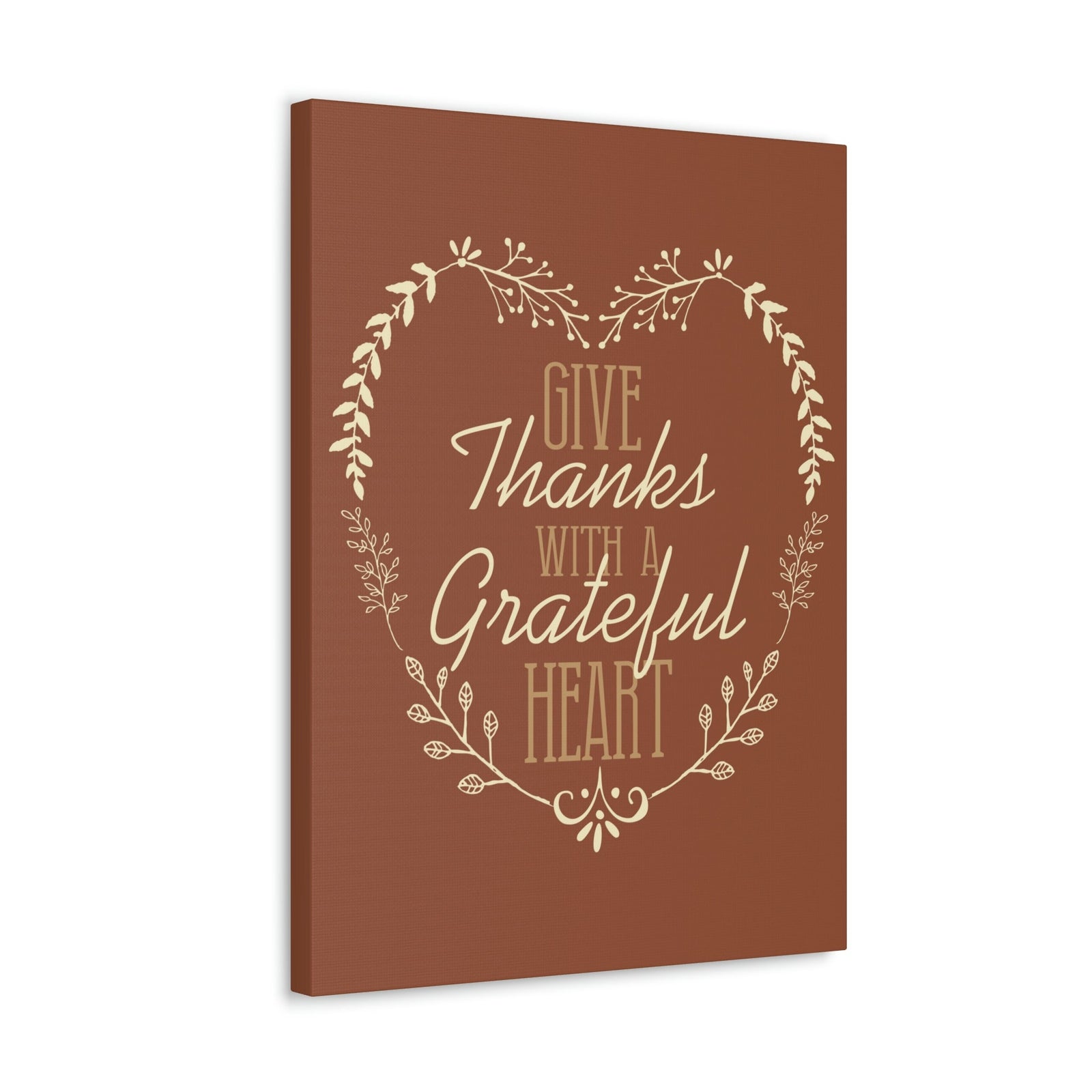 Scripture Walls Grateful Heart 1 Thessalonians 5:18 Red Brown Christian Wall Art Bible Verse Print Ready to Hang Unframed-Express Your Love Gifts