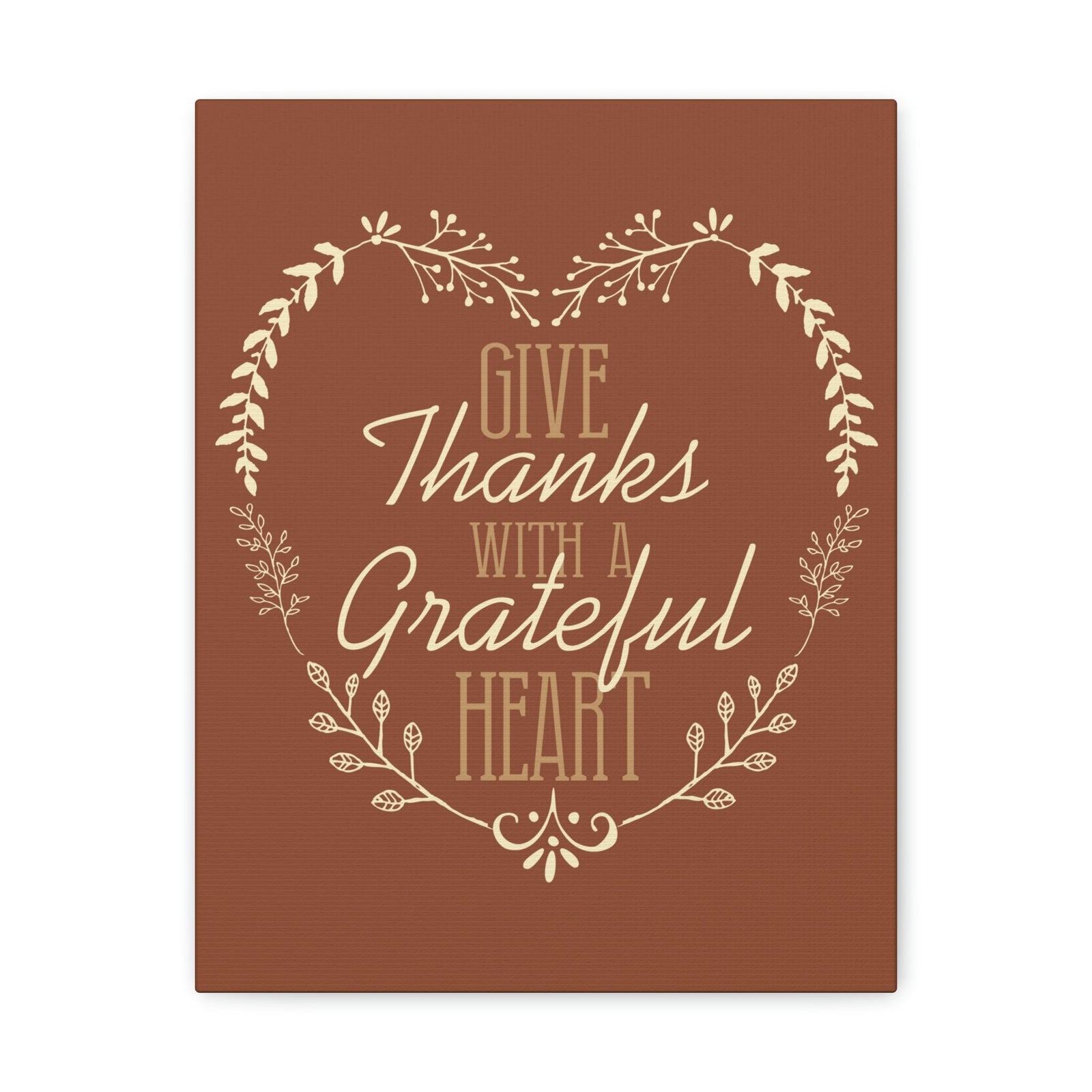 Scripture Walls Grateful Heart 1 Thessalonians 5:18 Red Brown Christian Wall Art Bible Verse Print Ready to Hang Unframed-Express Your Love Gifts