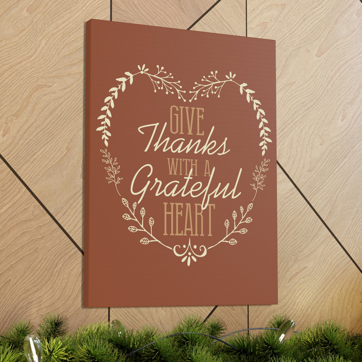 Scripture Walls Grateful Heart 1 Thessalonians 5:18 Red Brown Christian Wall Art Bible Verse Print Ready to Hang Unframed-Express Your Love Gifts