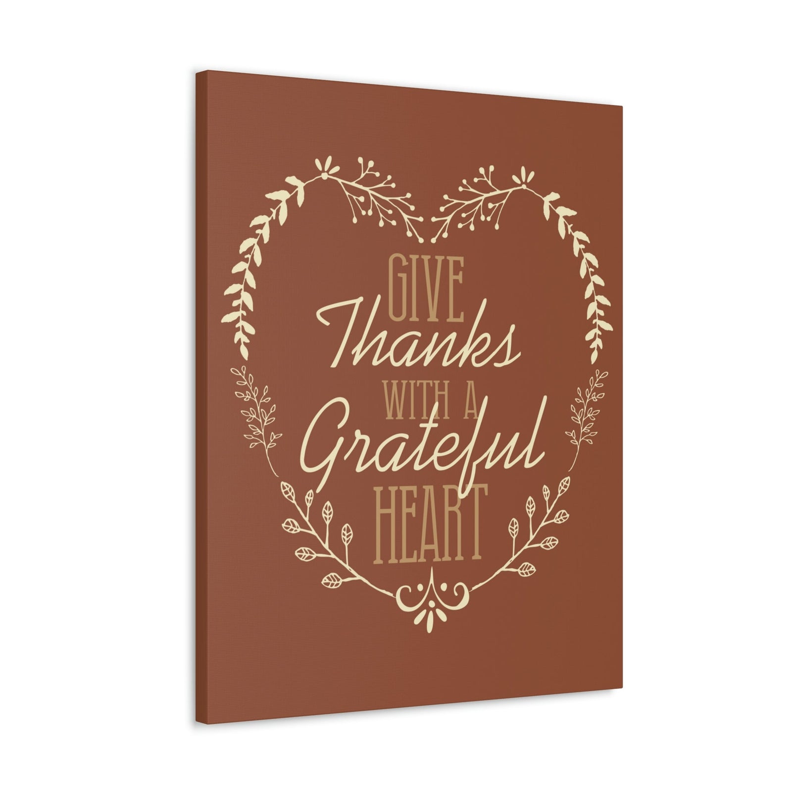 Scripture Walls Grateful Heart 1 Thessalonians 5:18 Red Brown Christian Wall Art Bible Verse Print Ready to Hang Unframed-Express Your Love Gifts