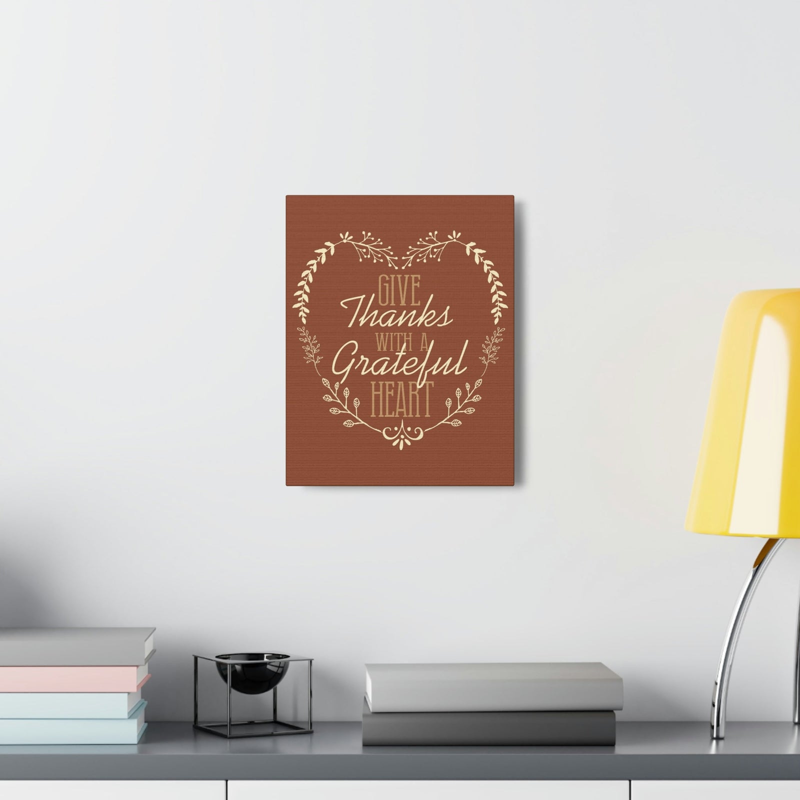 Scripture Walls Grateful Heart 1 Thessalonians 5:18 Red Brown Christian Wall Art Bible Verse Print Ready to Hang Unframed-Express Your Love Gifts