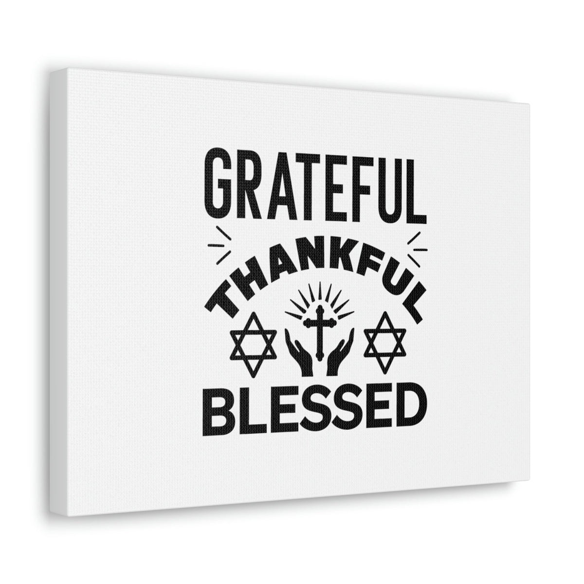 Scripture Walls Grateful, Thankful, Blessed Psalm 107:1 Christian Wall Art Bible Verse Print Ready to Hang Unframed-Express Your Love Gifts