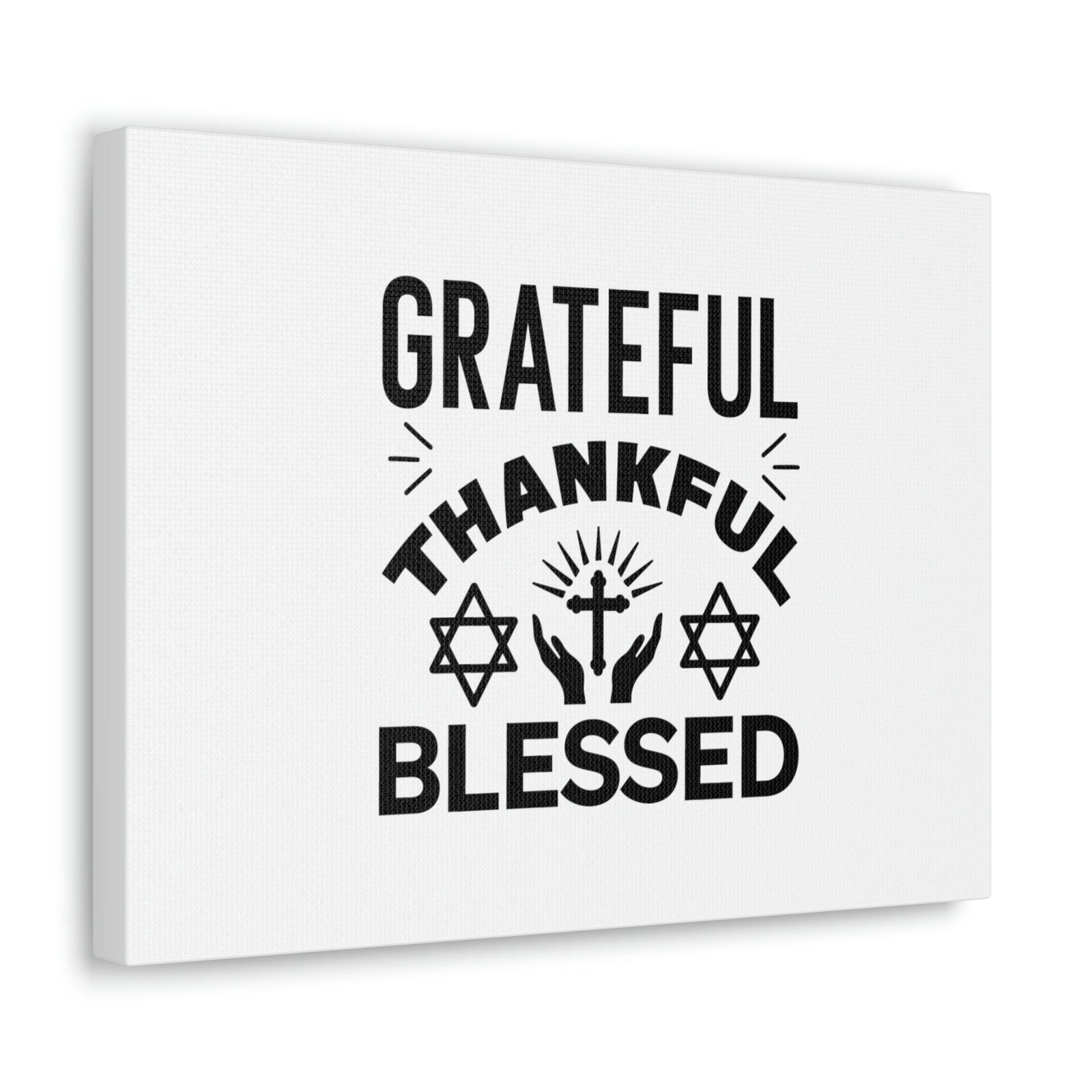 Scripture Walls Grateful, Thankful, Blessed Psalm 107:1 Christian Wall Art Bible Verse Print Ready to Hang Unframed-Express Your Love Gifts