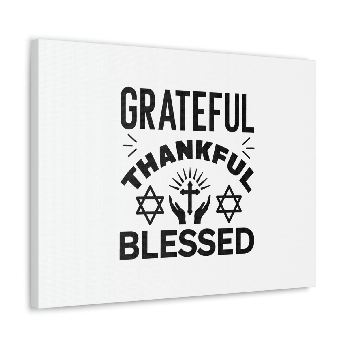 Scripture Walls Grateful, Thankful, Blessed Psalm 107:1 Christian Wall Art Bible Verse Print Ready to Hang Unframed-Express Your Love Gifts