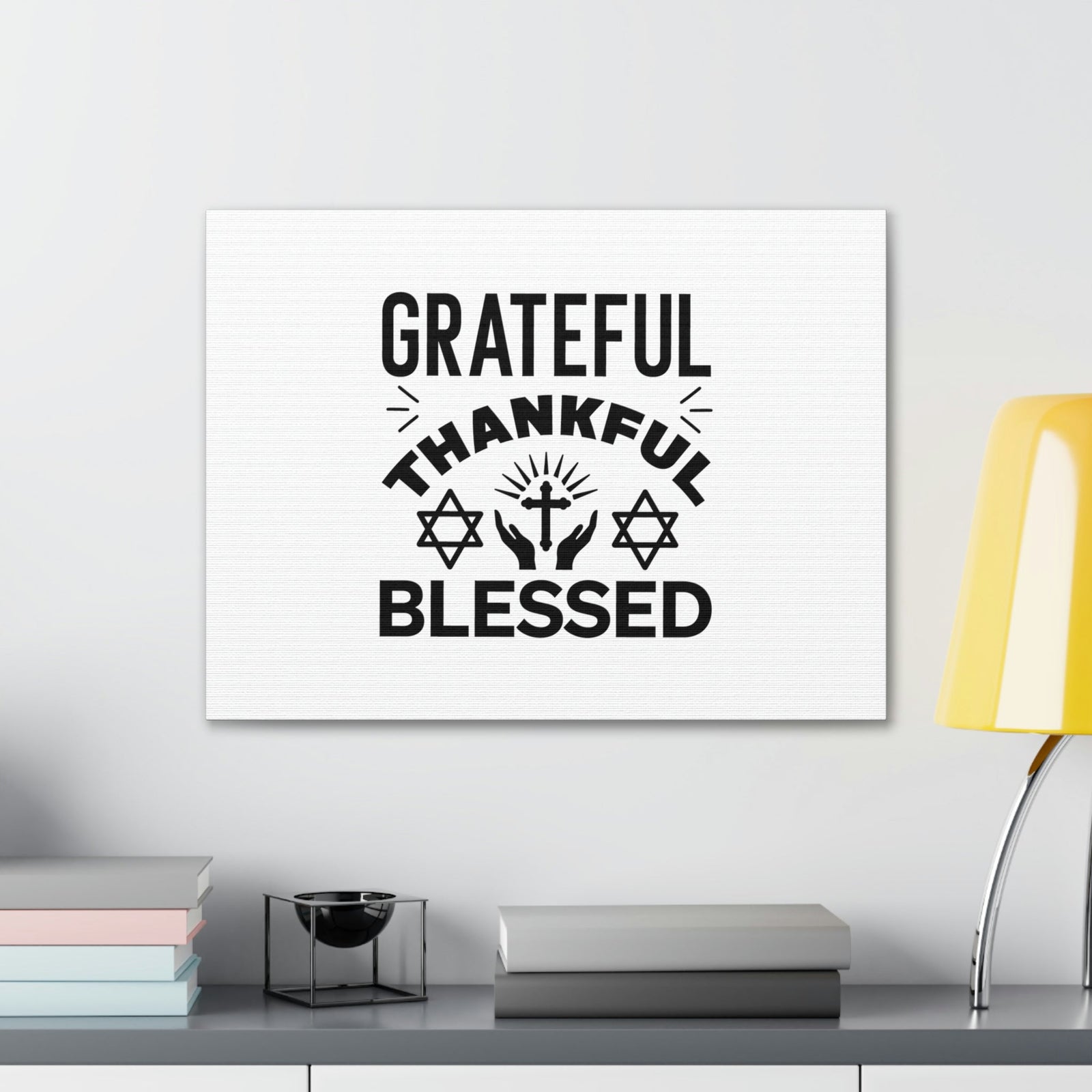 Scripture Walls Grateful, Thankful, Blessed Psalm 107:1 Christian Wall Art Bible Verse Print Ready to Hang Unframed-Express Your Love Gifts