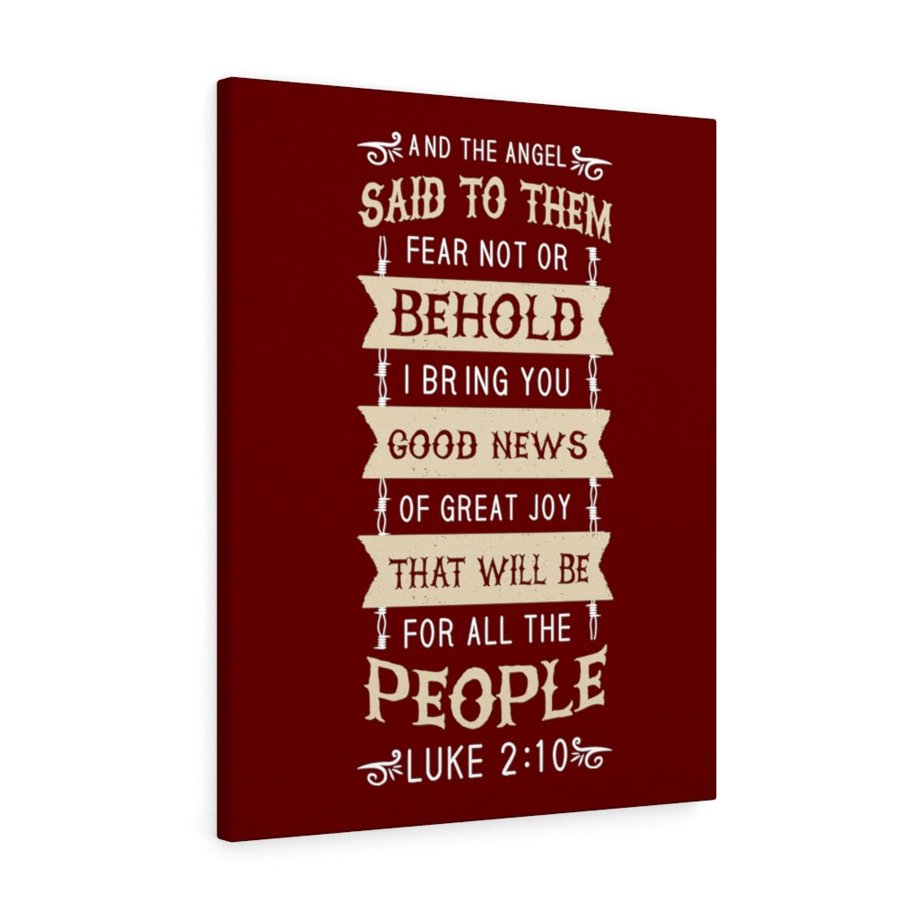 Scripture Walls Great Joy Luke 2:10 Bible Verse Canvas Christian Wall Art Ready to Hang Unframed-Express Your Love Gifts