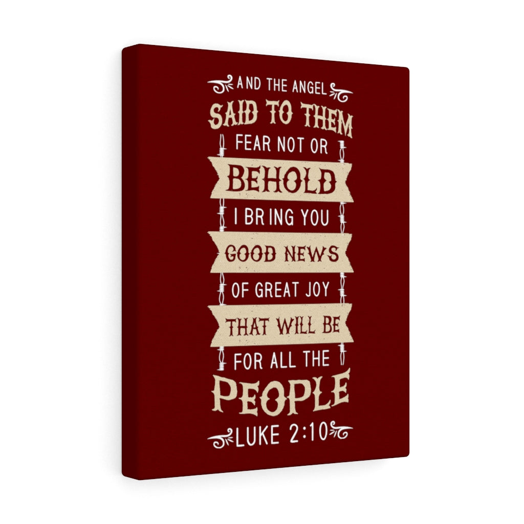 Scripture Walls Great Joy Luke 2:10 Bible Verse Canvas Christian Wall Art Ready to Hang Unframed-Express Your Love Gifts