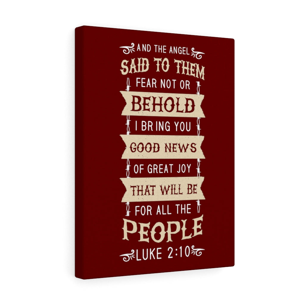 Scripture Walls Great Joy Luke 2:10 Bible Verse Canvas Christian Wall Art Ready to Hang Unframed-Express Your Love Gifts